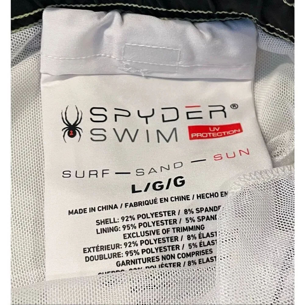 Spyder Men's Swim Trunks, Stretch, Quick-Dry, 9” Inseam Board Shorts Size L